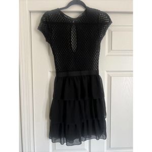 Lovely day Black Dress Medium - Mesh Transparent Top Beautiful Flowy Bottom